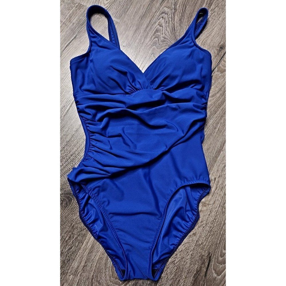 TRIMSHAPER Slimming Ruched One-Piece Swimsuit Women's Size 10